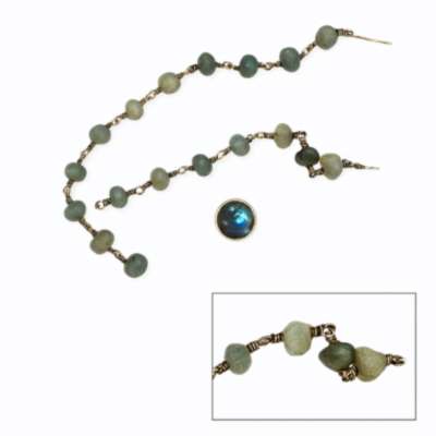 Wire-wrap repair example with wrapped gemstone pendant