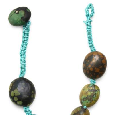 After: re-knotted macramé necklace